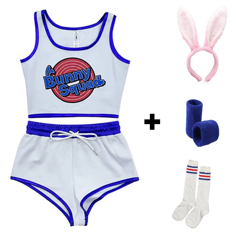 Space Jam LOLA 10# Bunny Women Sets Tops & Shorts Movie Tune Squad Basketball Jersey Sports Air Slam Dunk Basketball Baby Tank