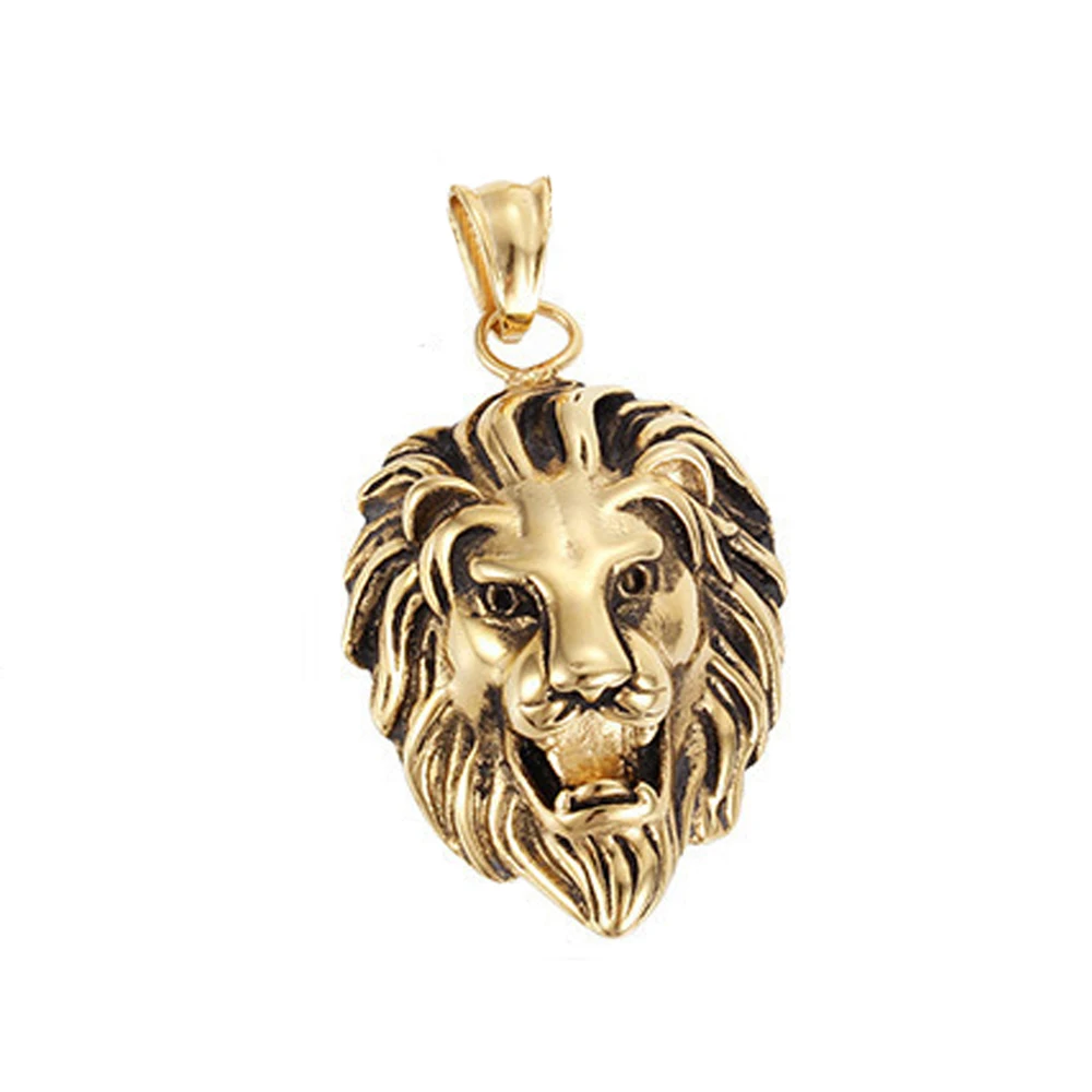 Золотой кулон в виде льва из нержавеющей стали KL015 JP|Подвески| |