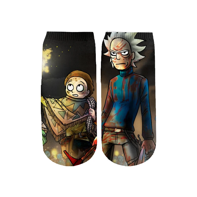 12 Новейшие Rick and Morty 3D печатных мультфильм милые короткие носки для мужчин женщин harajuku корейские носки RS-006 - Цвет: 12