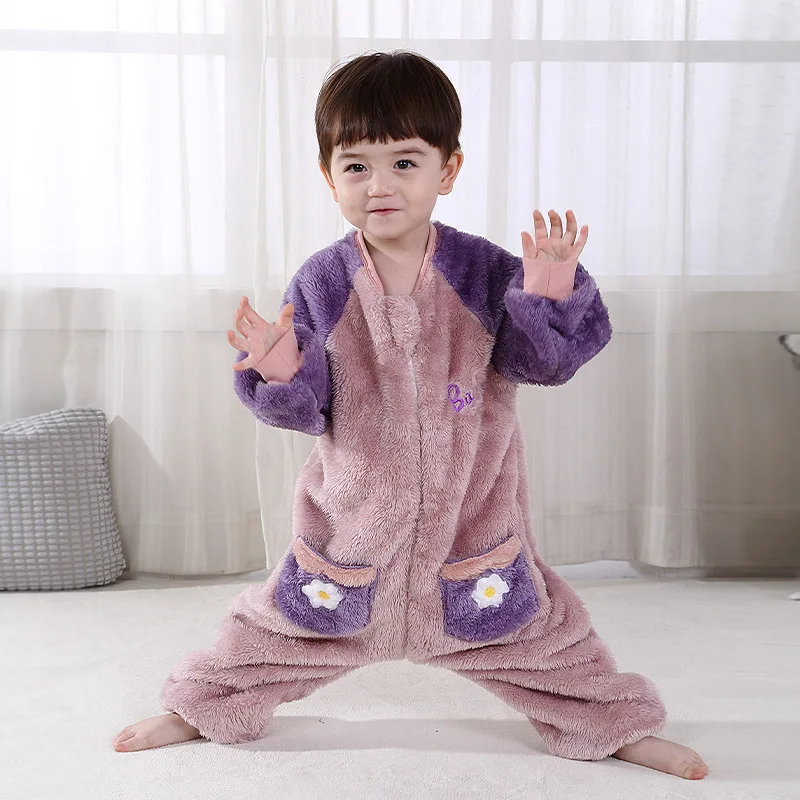 

2020 Newest Baby Sleeping Bag Warm Winter Thick Newborn Infant Baby Girl Boy Cartoon Fleece Warm Romper Jumpsuit Soft Pajamas