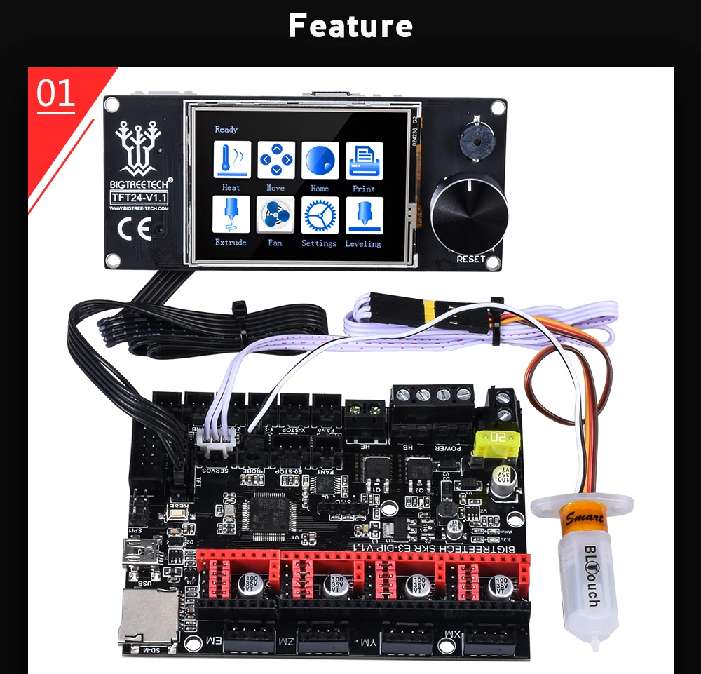 BIQU BIGTREETECH SKR E3 DIP V1.1 32 бит плата управления с TMC2208 UART TMC2130 SPI драйвер для Ender 3/5 Pro части 3d принтера