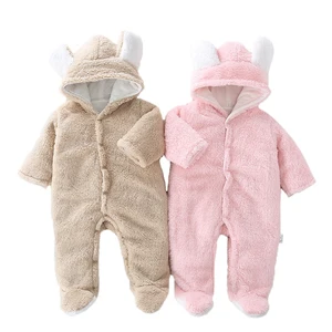 Комбинезон для новорожденных мальчиков и девочек 0-12 месяцев, флисовый, теплый