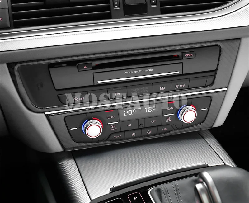 Центральная консоль из углеродного волокна для Audi A6 S6 отделка CD панели 2012 2018 2 шт.