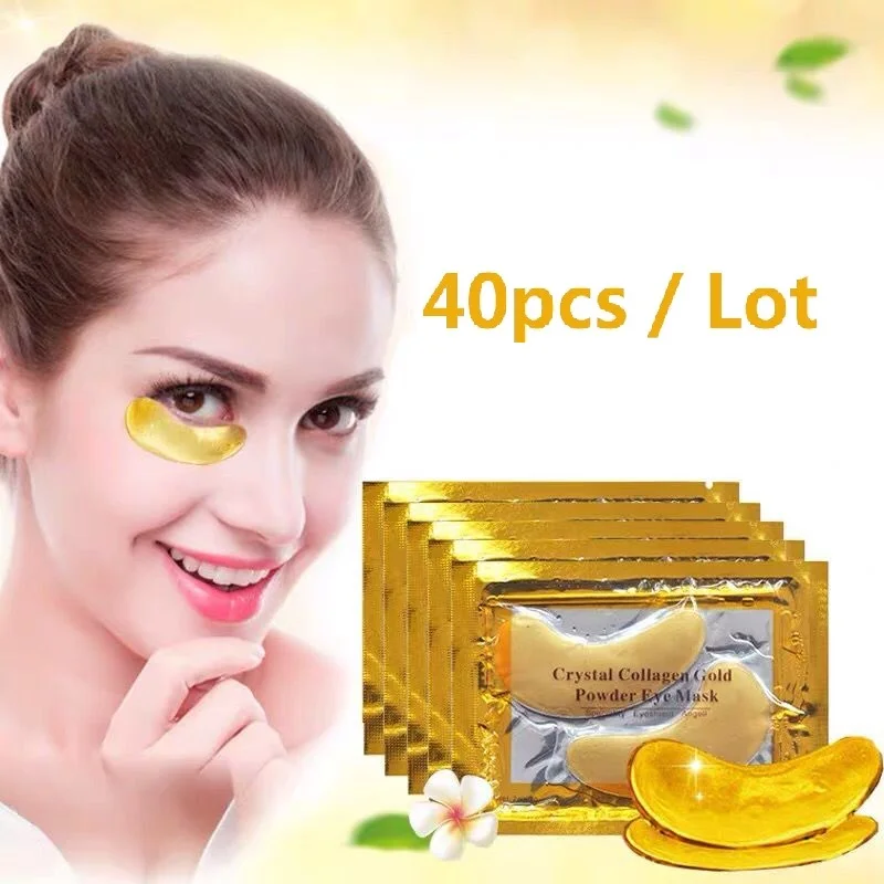 

40Pcs Crystal Collagen Gold Powder Eye Mask Anti-Aging Dark Circles Acne Beauty Patches For Eye Skin Care Korean Cosmetics