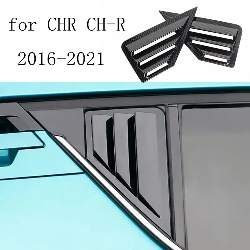 

For Toyota C-HR CHR Rear Window Triangle Shutters Blinds Cover Trim Car Styling ABS CHR Gloss / Matte Black 2016 2017 2018 2019