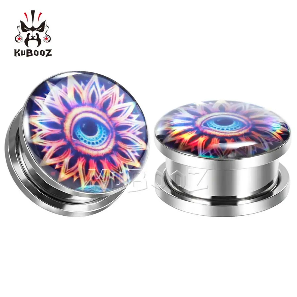 Muiti Color Красочные серьги Для Пирсинга Ушей Tuxture, Эспандеры, цветочные серьги, модные ювелирные изделия для тела, подарок, много размеров, для женщин и мужчин - Окраска металла: Muiti Color