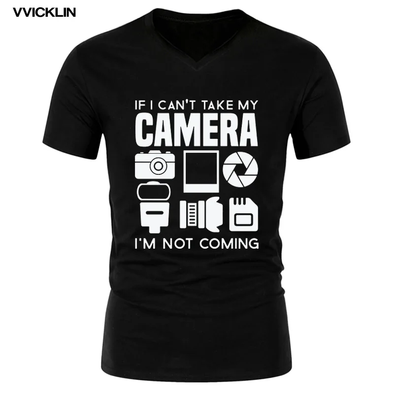 

Men Short Sleeve V-neck T Shirt Heartbeat of Camera T Shirts 2021 Summer Cotton Short Sleeve Photographer Fashion T-shirts Tops