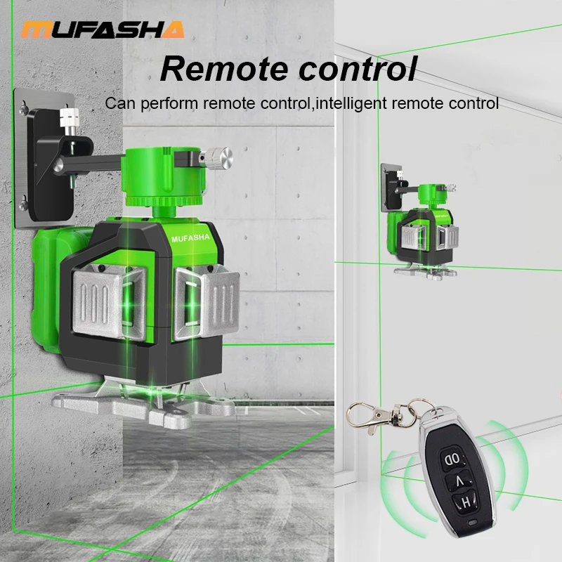 MUFASHA зеленый 12-линейный наземный уровень с настенной подставкой и дистанционным