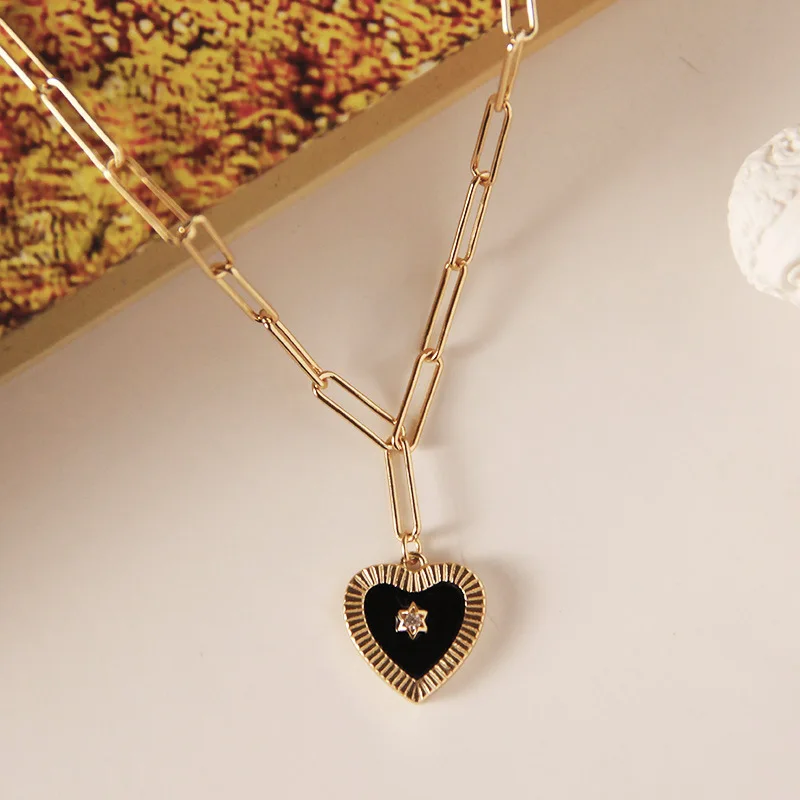 Женское ожерелье из серебра 925 пробы с подвеской в виде сердца натурального