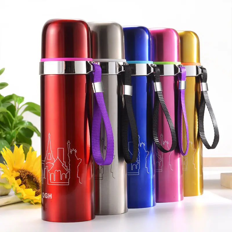 Thermos Bottle Insulated Cup Adult Large Capacity Children's Stainless Steel Drop-proof Household Pot | Дом и сад