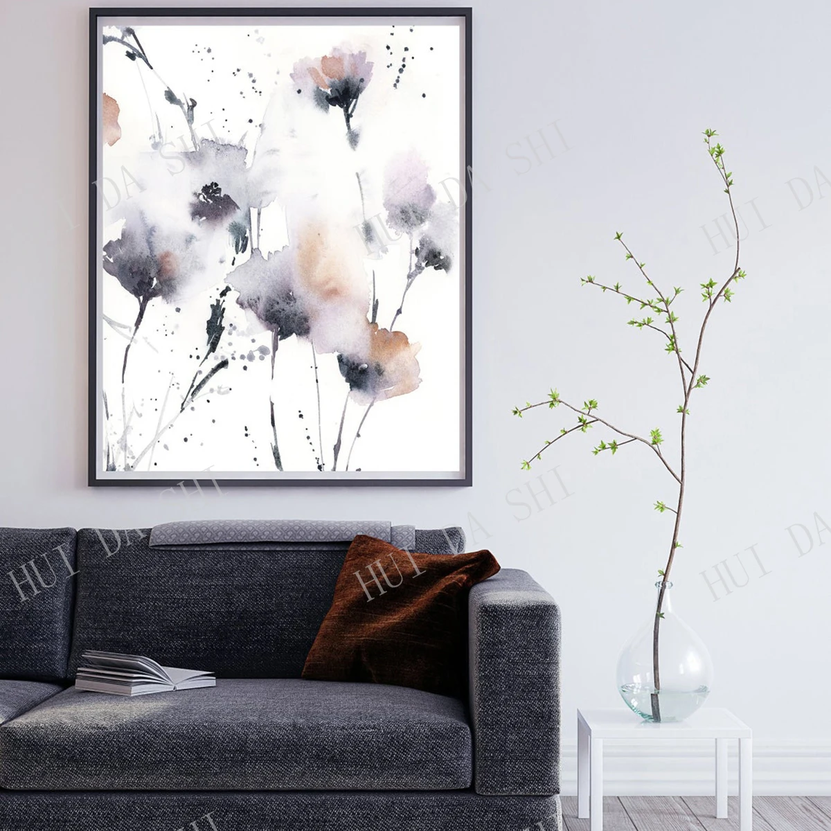 

Florals Print, Purple Pink Pale Abstract Flowers Watercolor Painting Art, Botanical Florals Wall Art Print, Loose Style Print