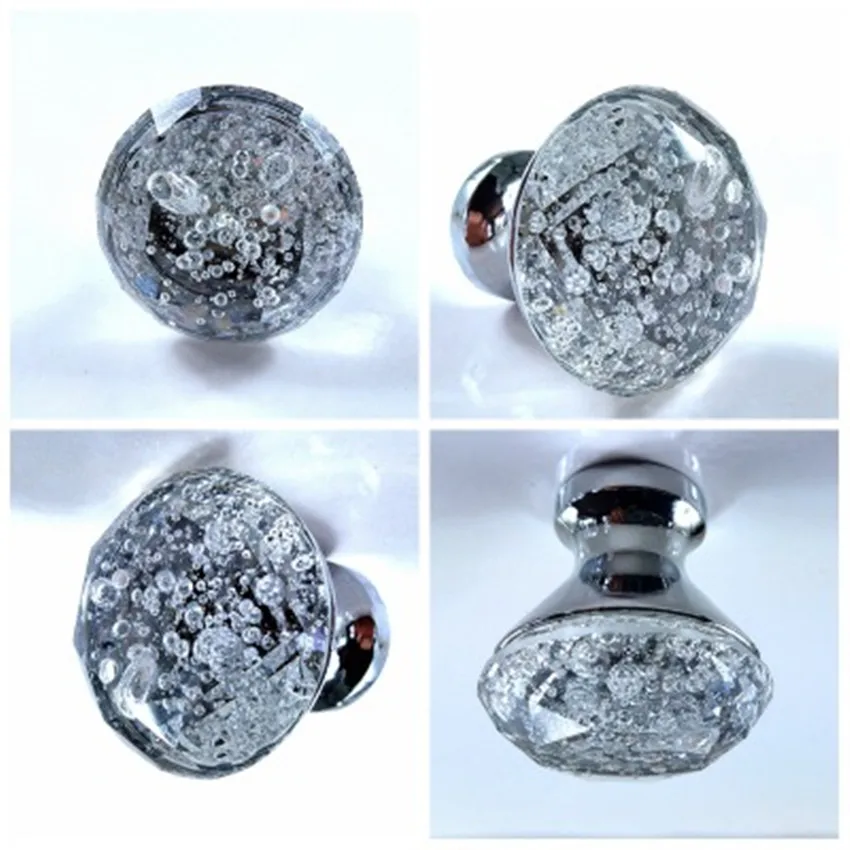 Диаметр 30 мм современный простой прозрачный хрустальный хромированный ящик шкаф