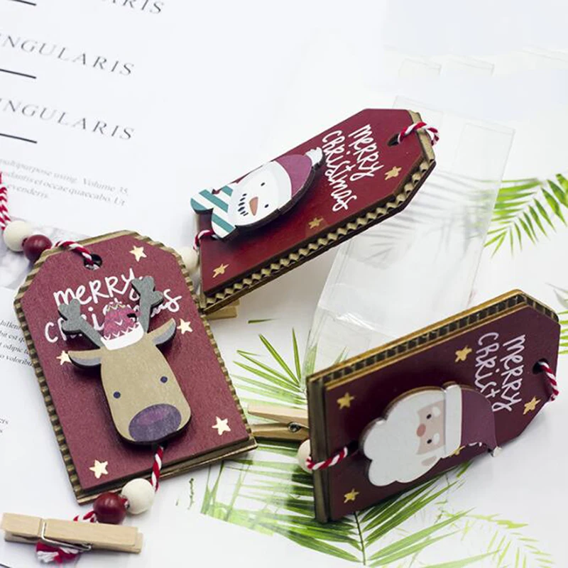 3 шт./лот рождественские деревянные окрашенные зажимы открытка фото зажим