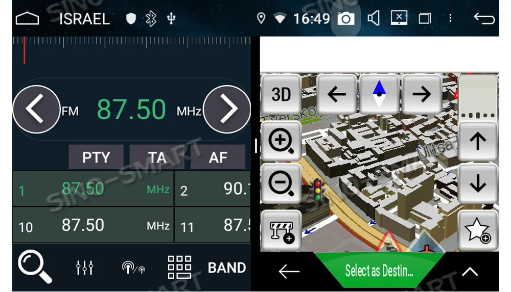 SINOSMART Android 9,0 4G ram 8 core cpu автомобильный Радио gps навигатор плеер для Toyota Fortuner Corolla Prius
