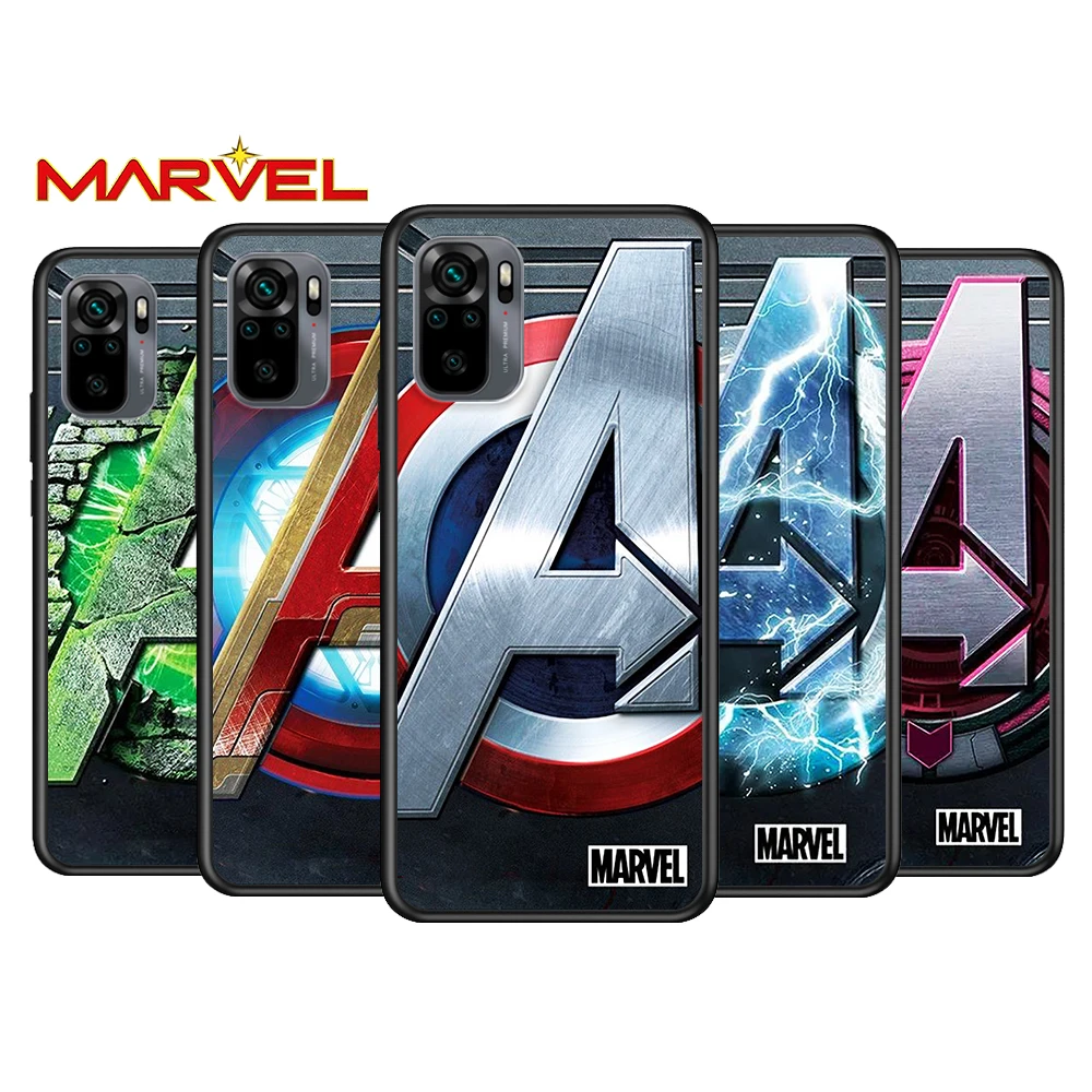 

Marvel logo for Xiaomi Redmi Note 10 10S 9 9T 9S 9Pro Max 8T 8Pro 8 7 6 5 Pro 5A 4X 4 Soft Black Phone Case