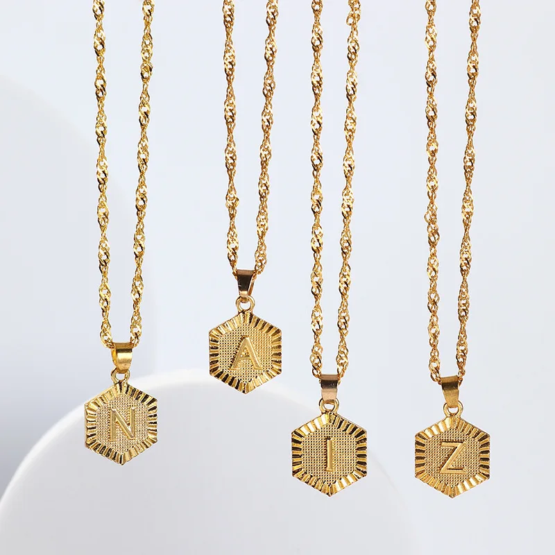 Ожерелья с маленькими буквами для женщин и девушек подвеска золотого цвета
