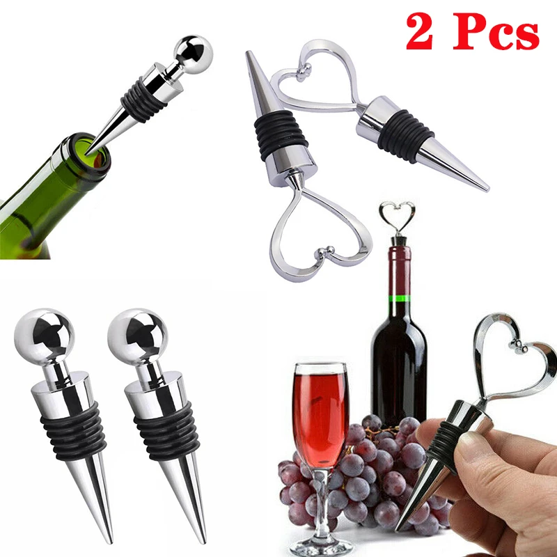 

2 шт бар аксессуары для ванной комнаты в форме сердца круглый красное вино затычка для бутылок с шампанским винные пробки для новогодние веч...