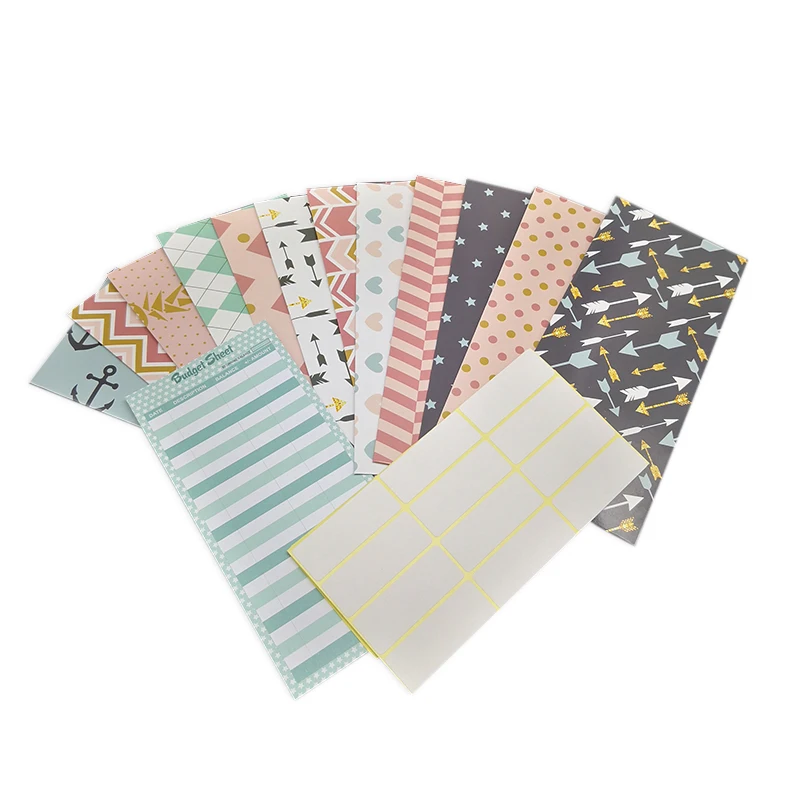 

12pcs Cash Envelope Set Waterproof Oil-proof Colorful Budget Envelope Sheets Set Hot Sell