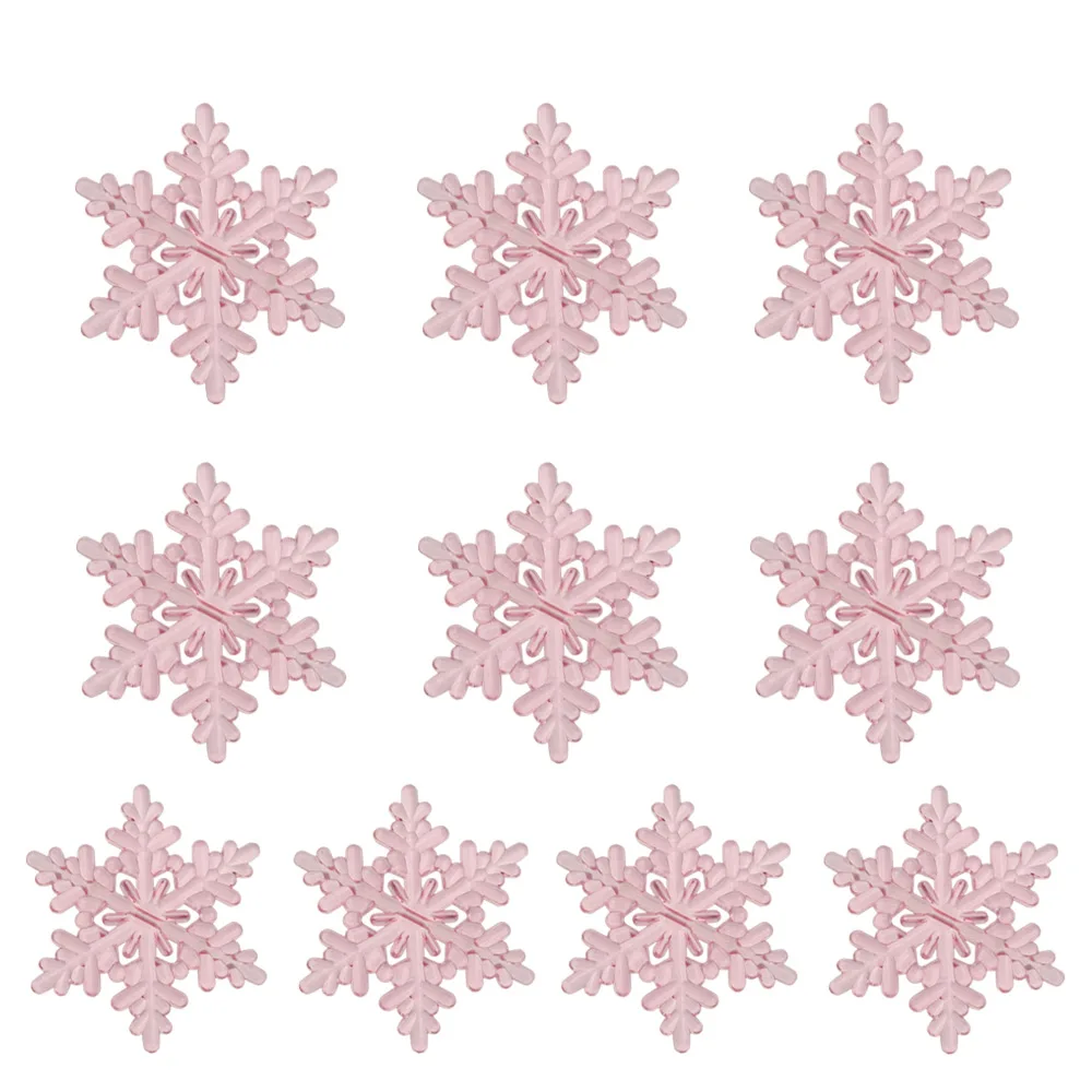 5.5cm pink 10 шт. новые рождественские очаровательные прозрачные акриловые кристаллы-стразы в форме снежинок DIY декоративные украшения для скрапбукинга - Цвет: 5.5cm pink