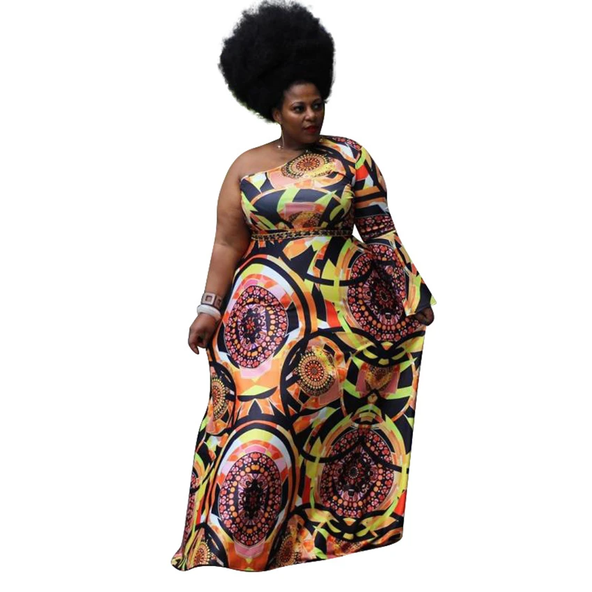 

2020 Summer Dress African Dresses for Women Plus Size New Off Shoulder Party Dress Printed African Clothes ladies clothes