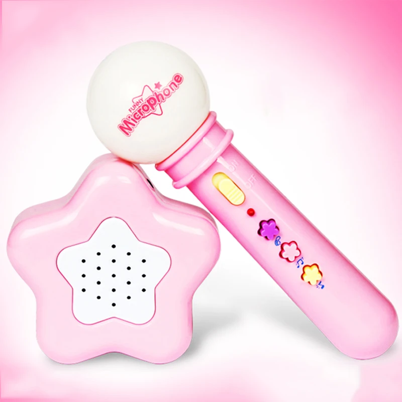 Детские игрушки провод для девочек и мальчиков светодиодный микрофон пение