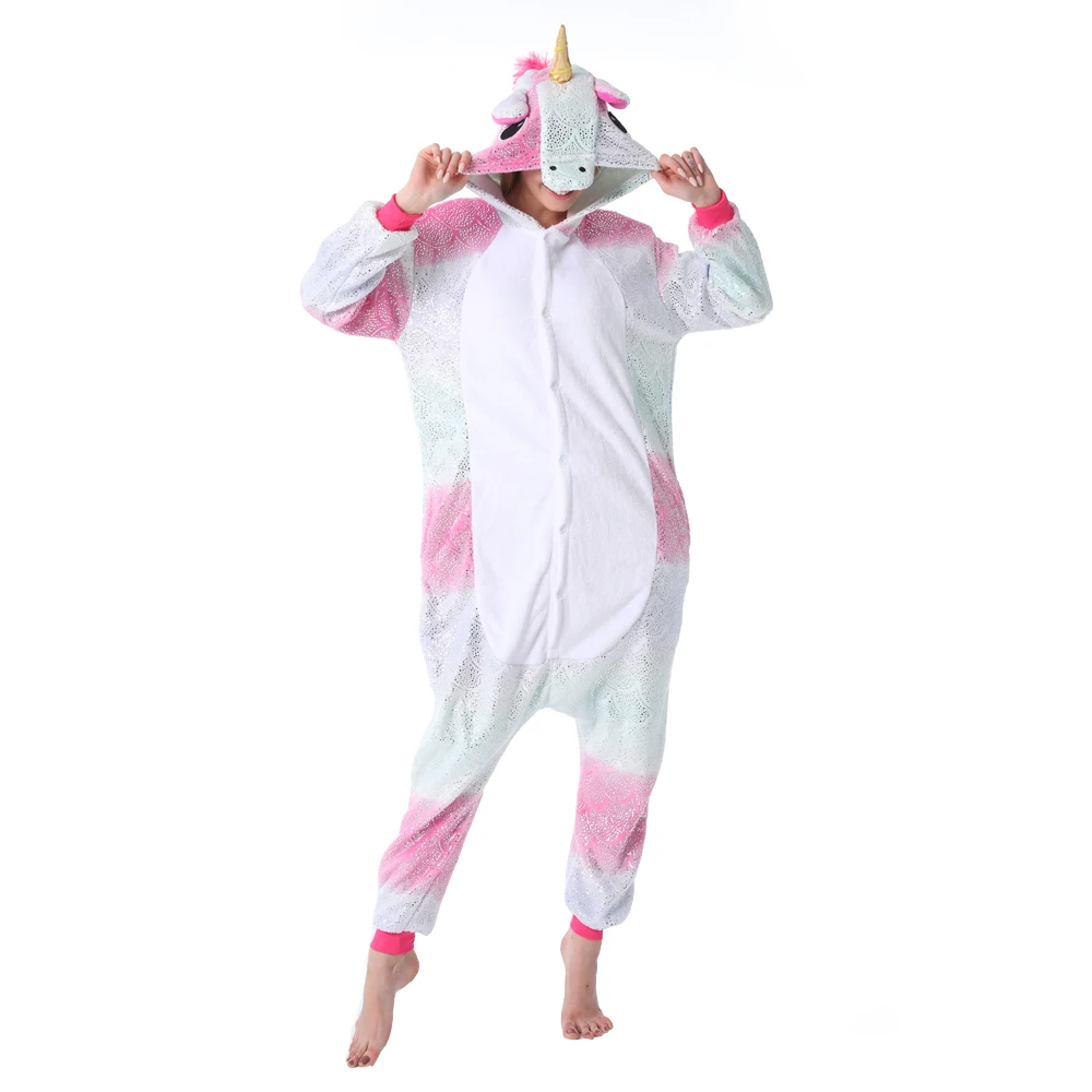 Пижамный костюм в виде единорога животного ститча Тоторо теплая мягкая пижама