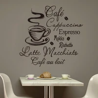 coffee kitchen vinyl wall stickers kitchen coffee shop removable wall mural decals home decor house decoration wall art 1055