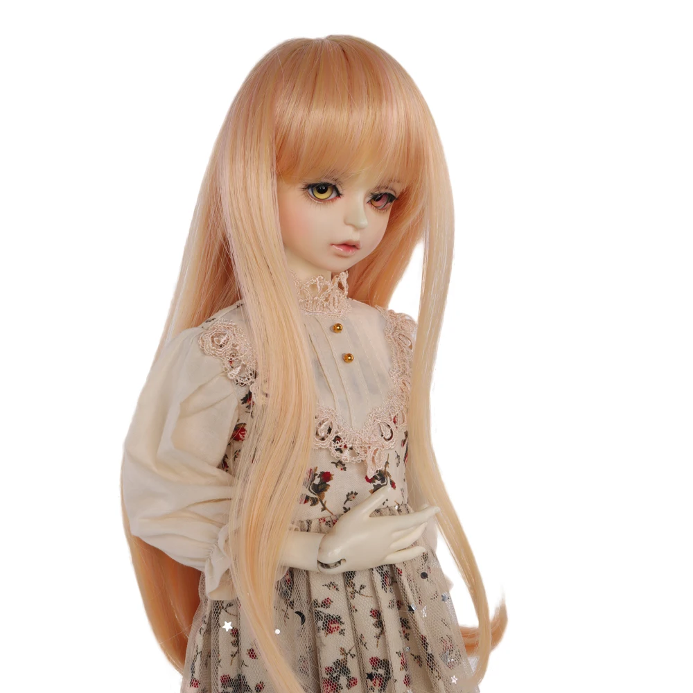 BJD кукольный парик высокого качества синтетический золотой длинный женский 1/3 1/4