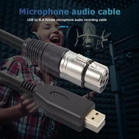 usb microphone cable usb male to 3 pin xlr female audio cable adapter converter cord for instrument recording karaoke singing