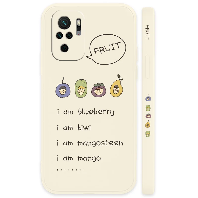 

Fruit Headgear Silicone Phone Case For Xiaomi Redmi Note 10 10S 9T 9 8 7 Pro Max Redmi 9 9A 9T K40 K30 K20 Pro Soft Back Cover