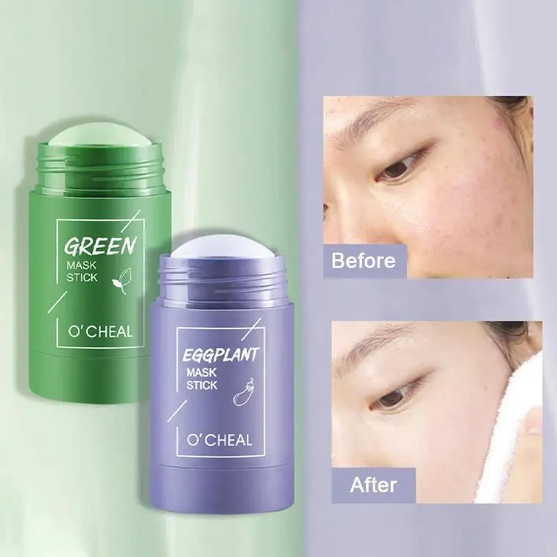 

Girl Green Tea Mask Deep Cleaning Mud Mask Stick Oil Masks Care Skin Stick Clay Anti-Acne Mask Eggplant Purifying Control Z5F8