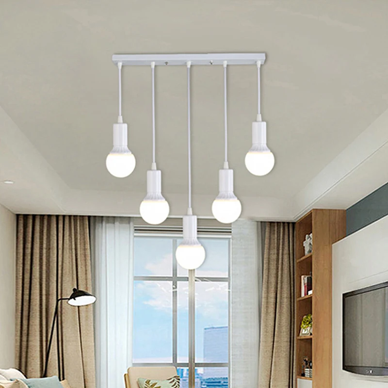 

Retro Pendant Lamp Iron Black E27 Lamp Base LED Bar Decorative Lamps For Restaurant Cafe Public House 6/12 Light Vintage Lamp