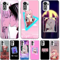anime 02 darling cute phone case funda for xiaomi redmi note 10 pro 9s 10s 9 8 pro 8t 8a 9a 9c 7 7a 6 6a soft cover coque