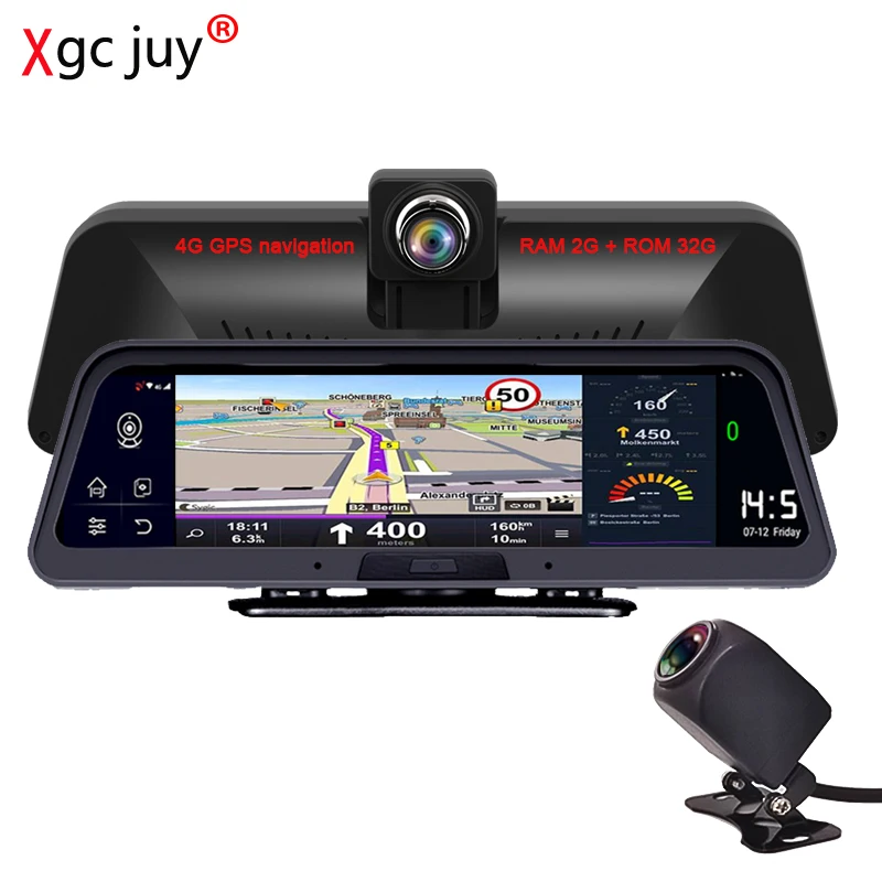 Xgc juy 10 &quot4G GPS навигация автомобильный видеорегистратор Android 8 1 Bluetooth hands free WIFI