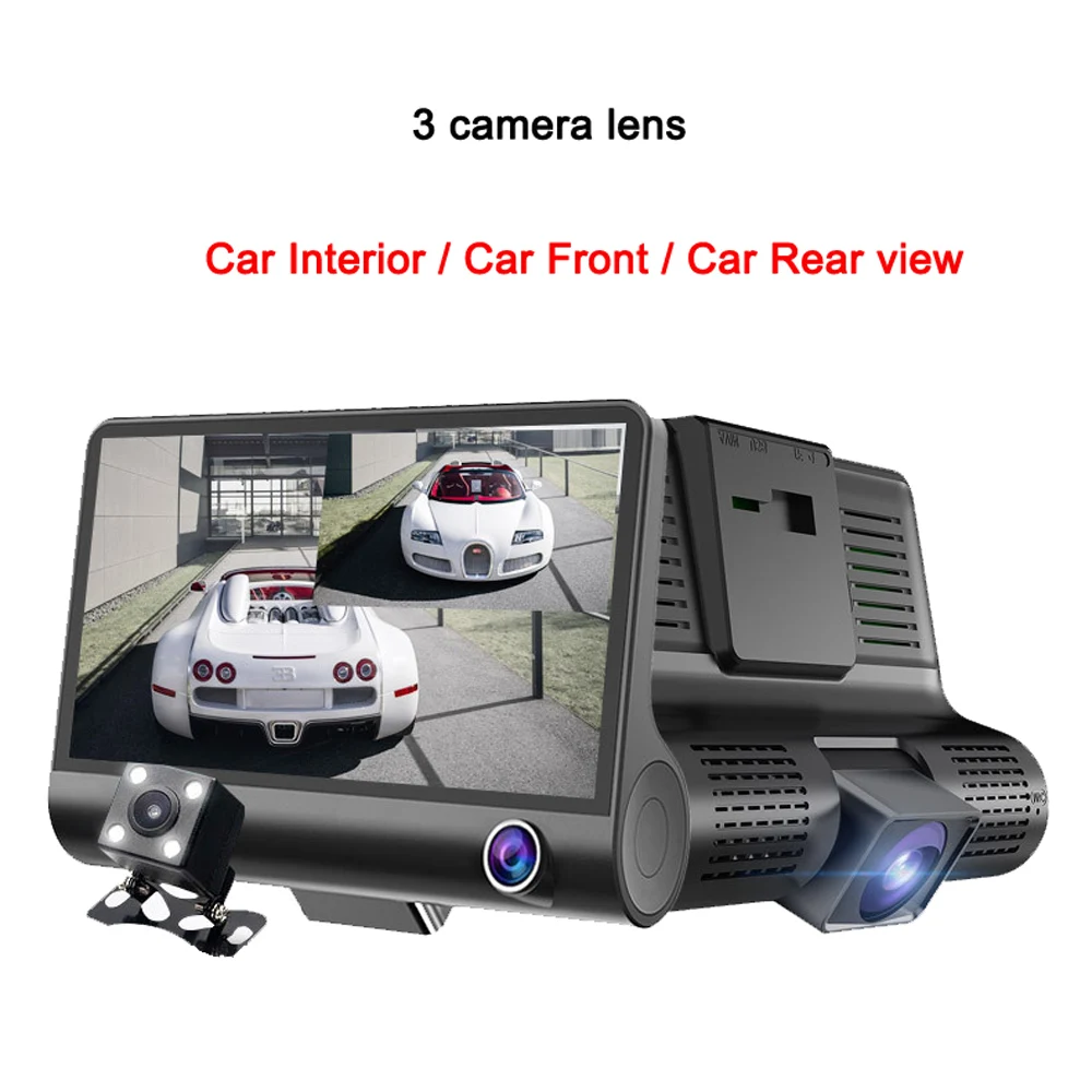 ZHUIHENG Автомобильный видеорегистратор 3 камеры объектив dash cam Автомобильная камера видеорегистратор Автомобильный видео цифровой видеорегистратор для автомобиля с камерой заднего вида