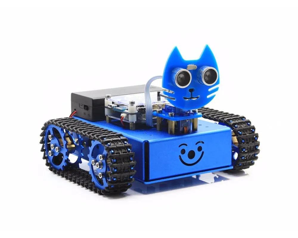KitiBot-MG-T (EN) Starter Robot Building Kit with Mega2560 Controller Board for Kids Graphical Programming Tracked Version | Электронные