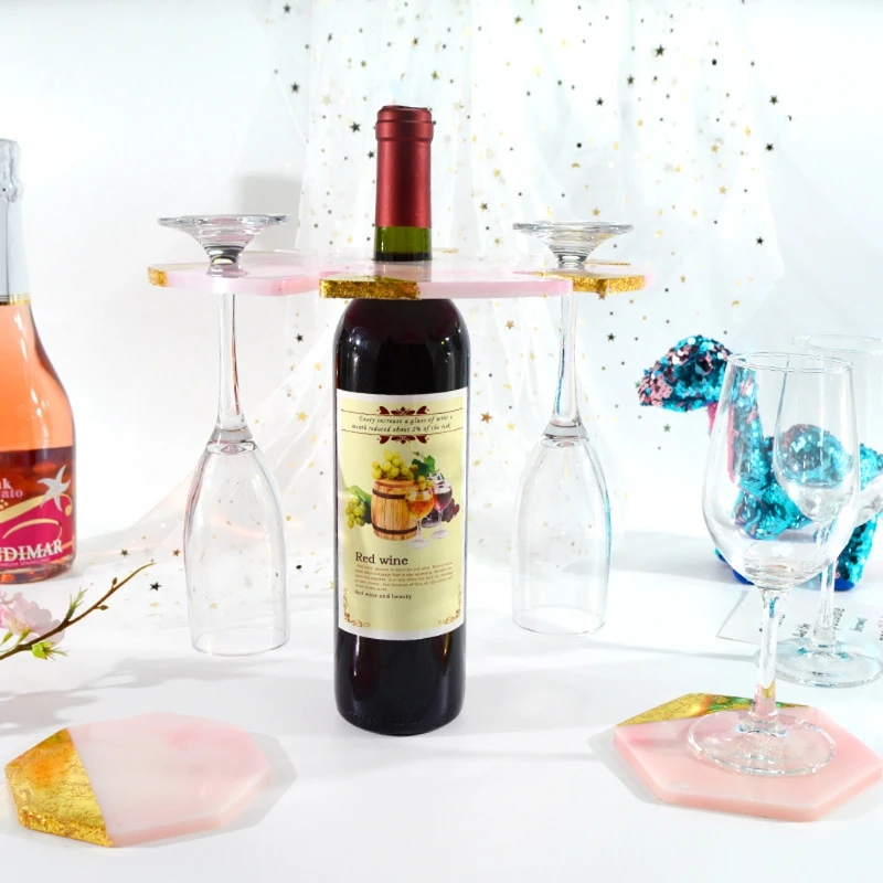 

Floral Shape Wine Glass Holder Resin Molds Silicone Agate Wine Rack Molds Tools 1XCA