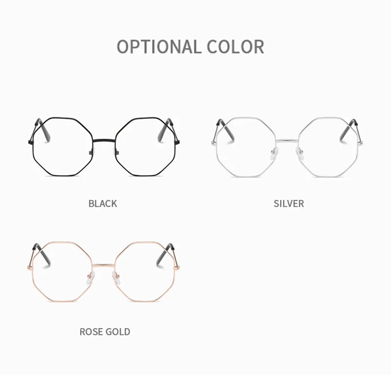 Винтажные большие Восьмиугольные очки SAOIOAS в стиле ретро с прозрачными линзами и