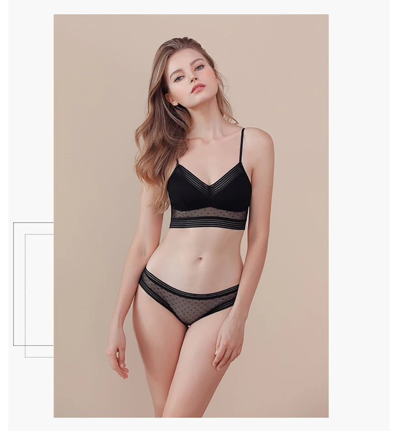 Бюстгальтер женский с открытой спиной пикантный тонкий кружевной сетчатый