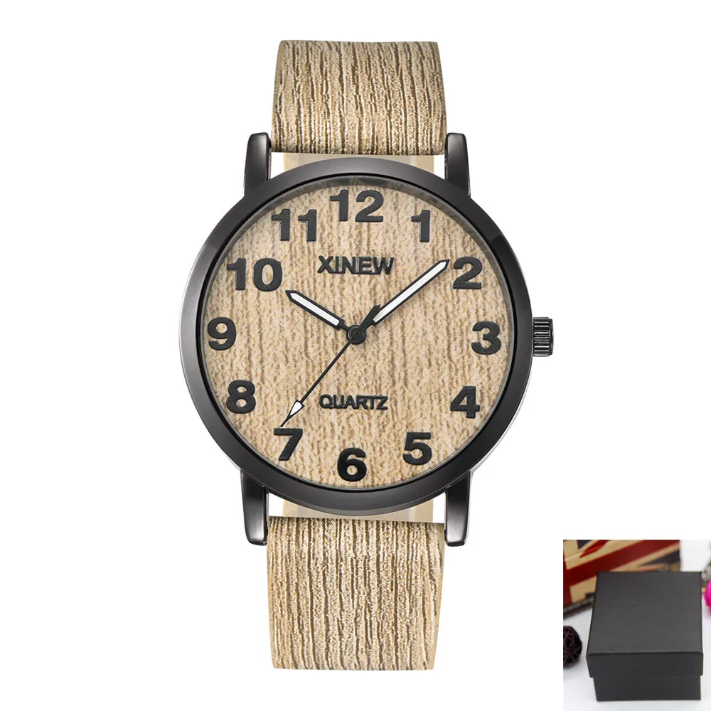1pc / lot Watches Mens Brand Fashion Casual Leather Quartz Wristwatches Unique Bark Designer Watches Montres de Marque de Luxe curdden brand watches mens full steel gold chronograph watch men dual time waterproof digital watches montres de marque de luxe