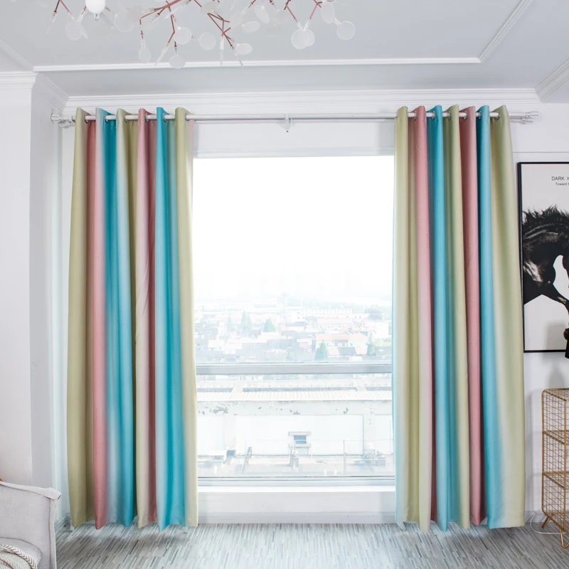 

Blackout Curtains Color Gradient For Living Room Home Decor White Sheer Window Curtain Panels For Babys Bedroom