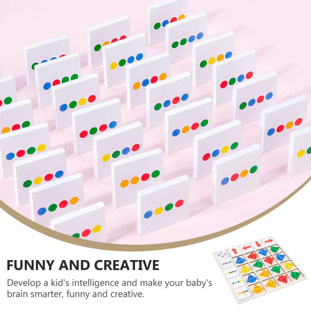 

1 Set Wooden Puzzle Toys Directional Color Cognitive Playset for Toddlers Kids