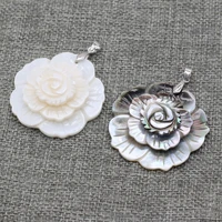 natural abalone shell pendant flower shape mother of pearl exquisite charms for jewelry making diy necklace accessories