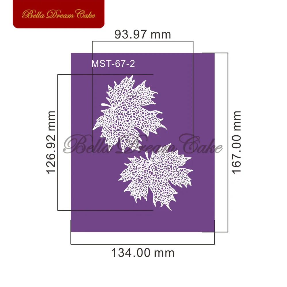 Шаблон кленового листа сетчатые трафареты ткань модель рамка для торта шаблон