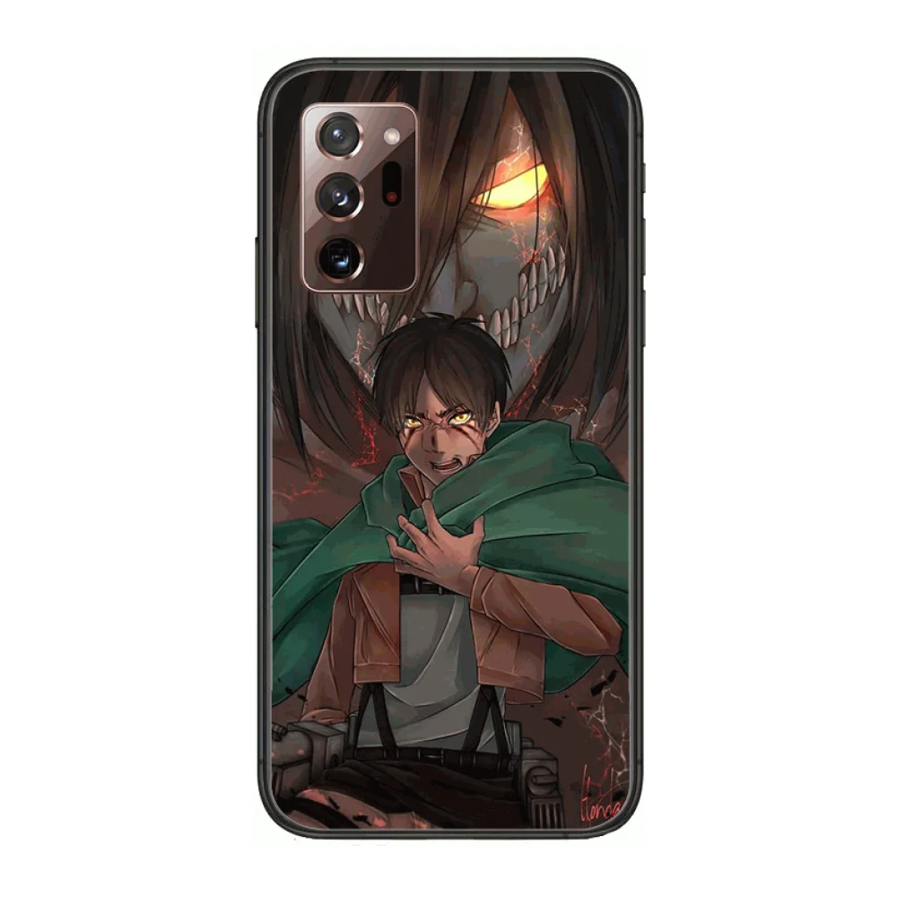 

attack anime case Phone Case cover hull For SamSung note20 10 9 8 4 pro plus black prime soft bumper Transparent