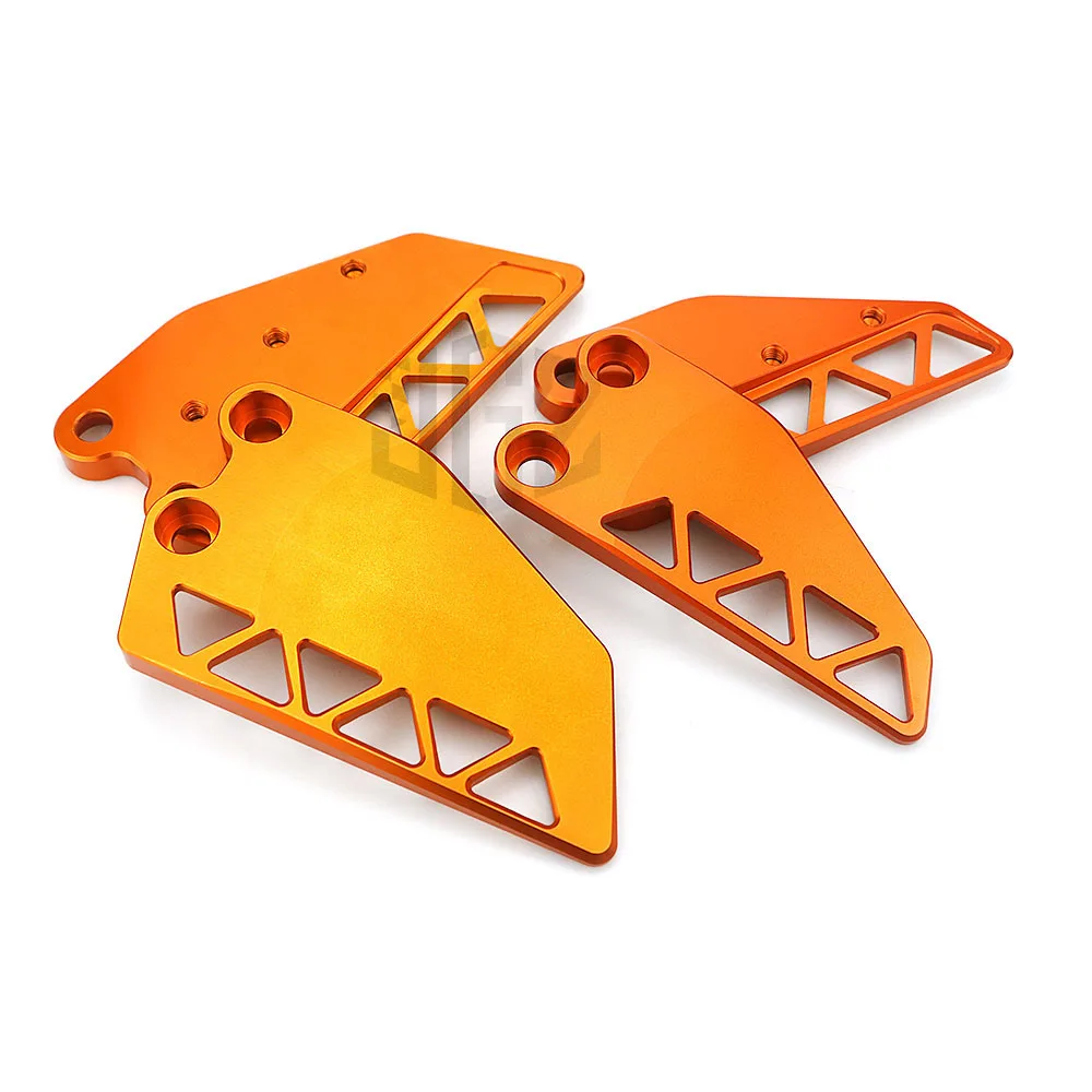 Orange 2front 2rear Мотоциклетная CNC алюминиевая передняя задняя защитная крышка для ног крепление для пятки защита для KTM DUKE 250 390 - Цвет: Orange 2front 2rear