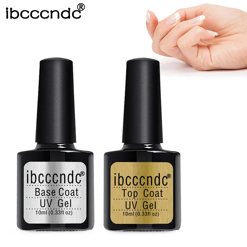 

IBCCCNDC Base Top Coat Transparent Gel Nail Polish UV 10ml Soak Off Primer Gel Varnish Lacquer Matte Tempered Top Nail Manicure