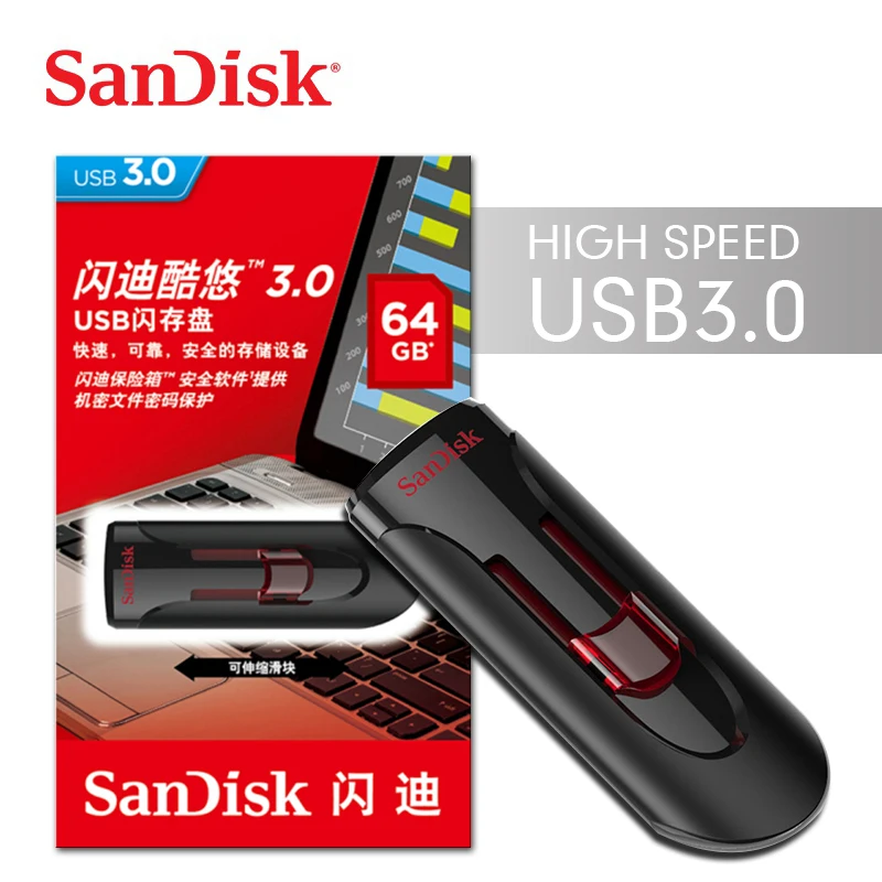 Usb-флеш-накопитель SanDisk CZ600 USB 3 0 16 ГБ 32 64 128 Гб | Компьютеры и офис