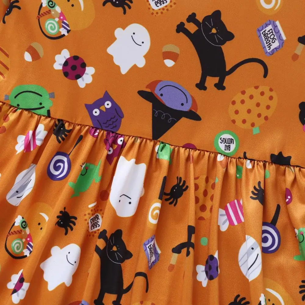 От 1 до 6 лет осенние платья для девочек с длинными рукавами Платье принтом на