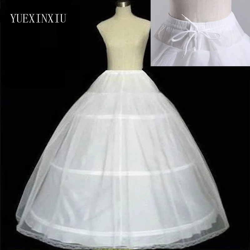 

Quality White 3 Hoops Petticoat Crinoline Slip Underskirt For Wedding Dress Bridal Gown In Stock 2020